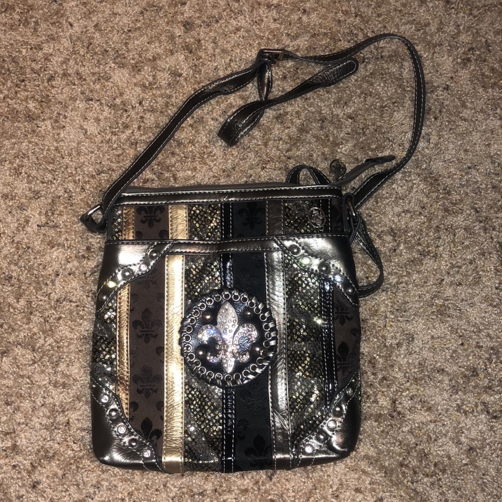 Fleur de lis purse crossbody boho western